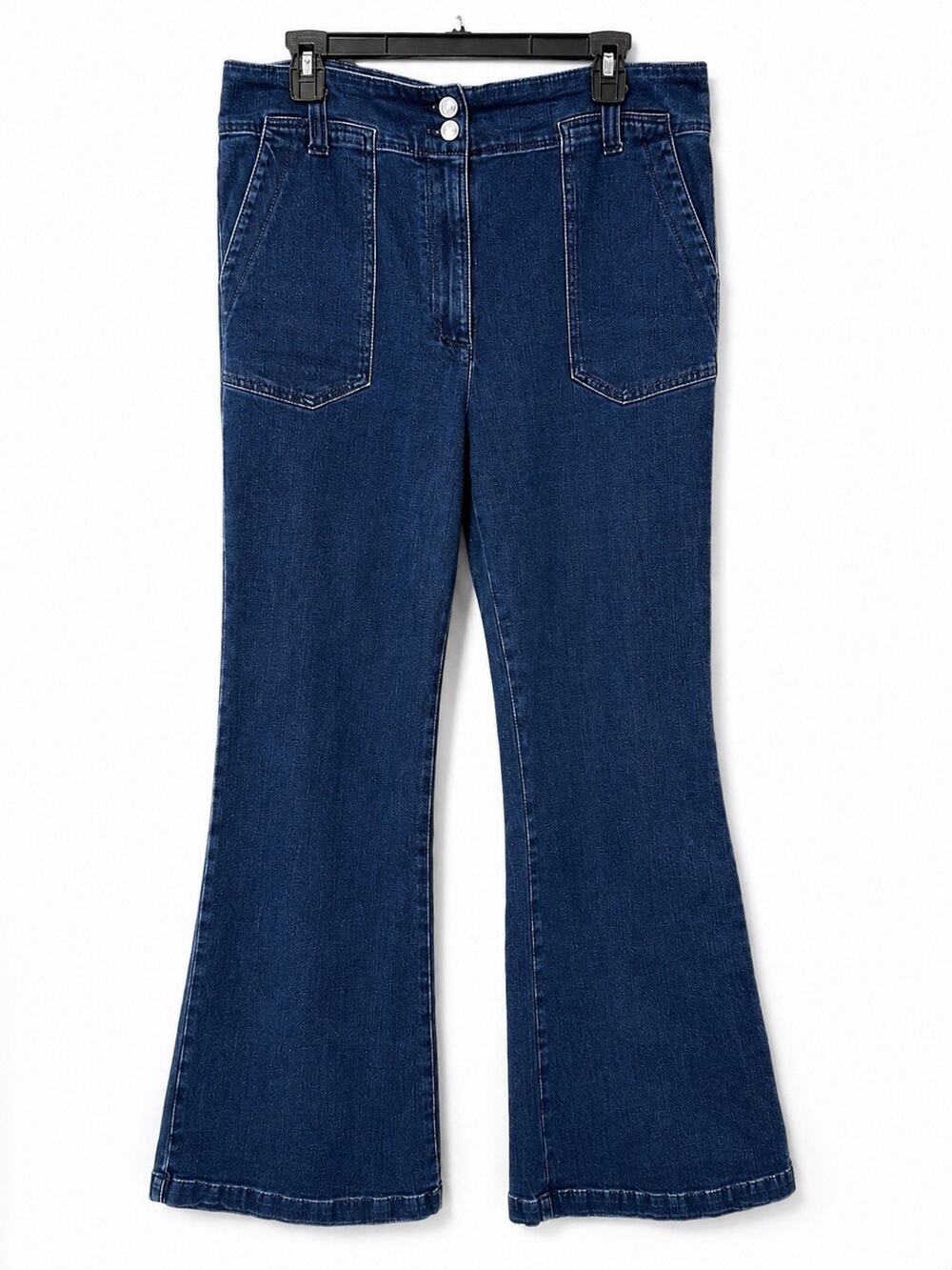 Maeve Anthropologie The Naomi Jeans High Rise Wide Leg Dark Wash Denim EU32 US14